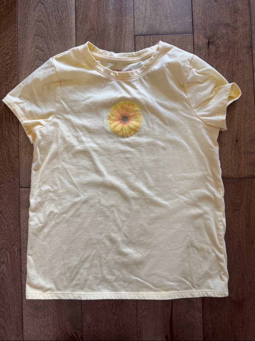 Cat & Jack Yellow Daisy Short Sleeve Tee girls 10/12